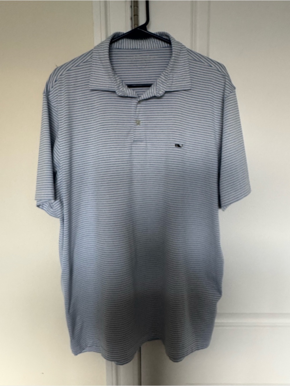 Vineyard Vines - Blue White Striped Performance Golf Polo - Men’s Large